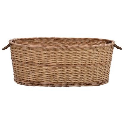 Firewood Basket with Carrying Handles 88x57x34 cm Natural Willow