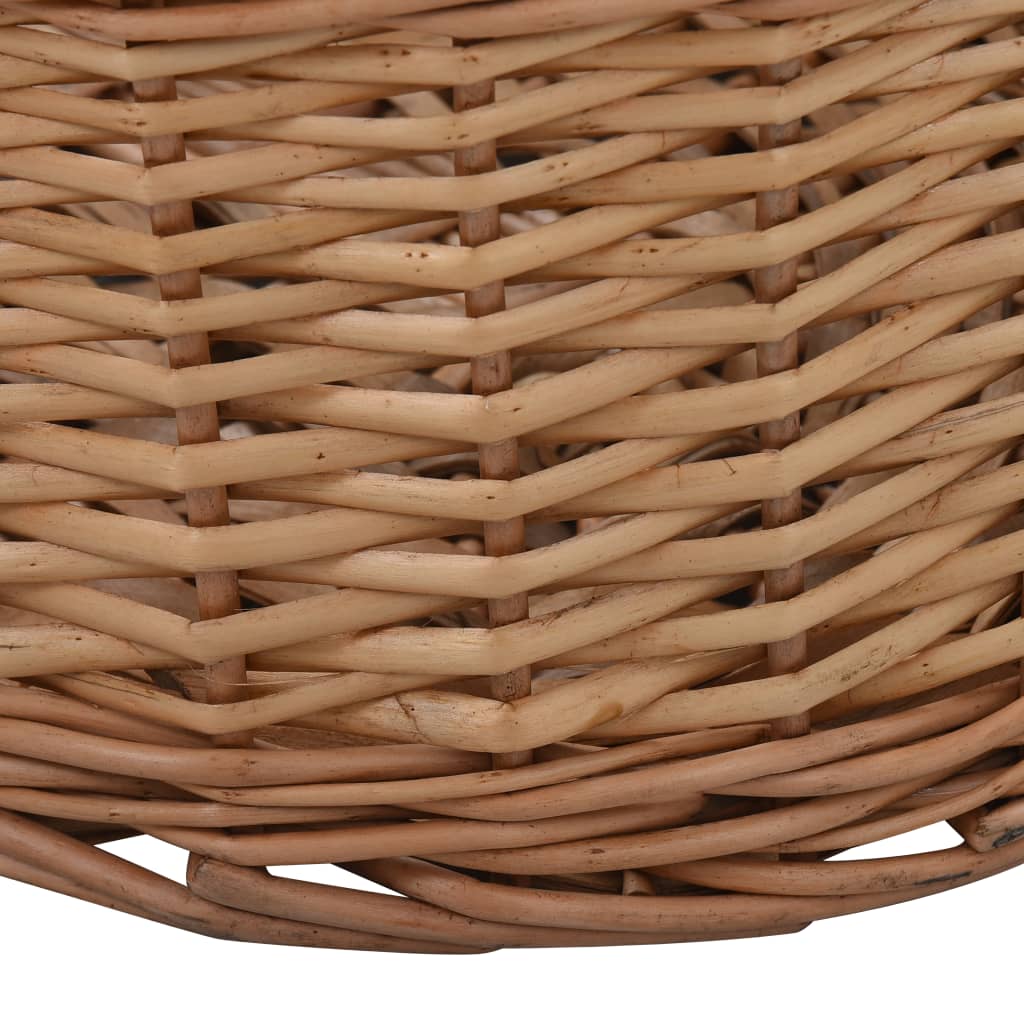 Firewood Basket with Carrying Handles 88x57x34 cm Natural Willow