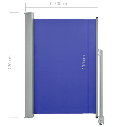 Patio Retractable Side Awning 120x300 cm Blue