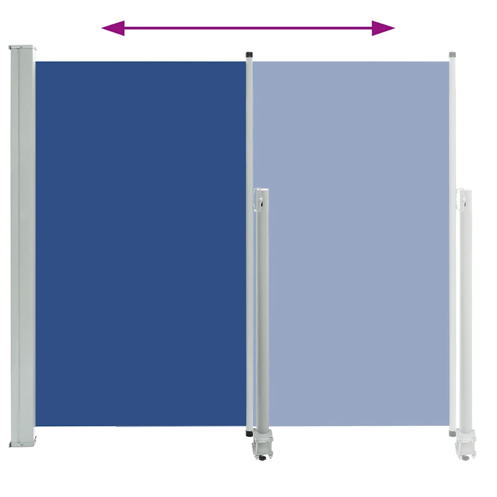 Patio Retractable Side Awning 140 x 300 cm Blue