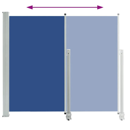 Patio Retractable Side Awning 140 x 300 cm Blue