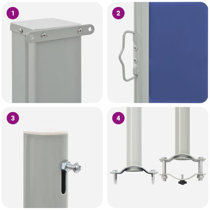 Patio Retractable Side Awning 140 x 300 cm Blue