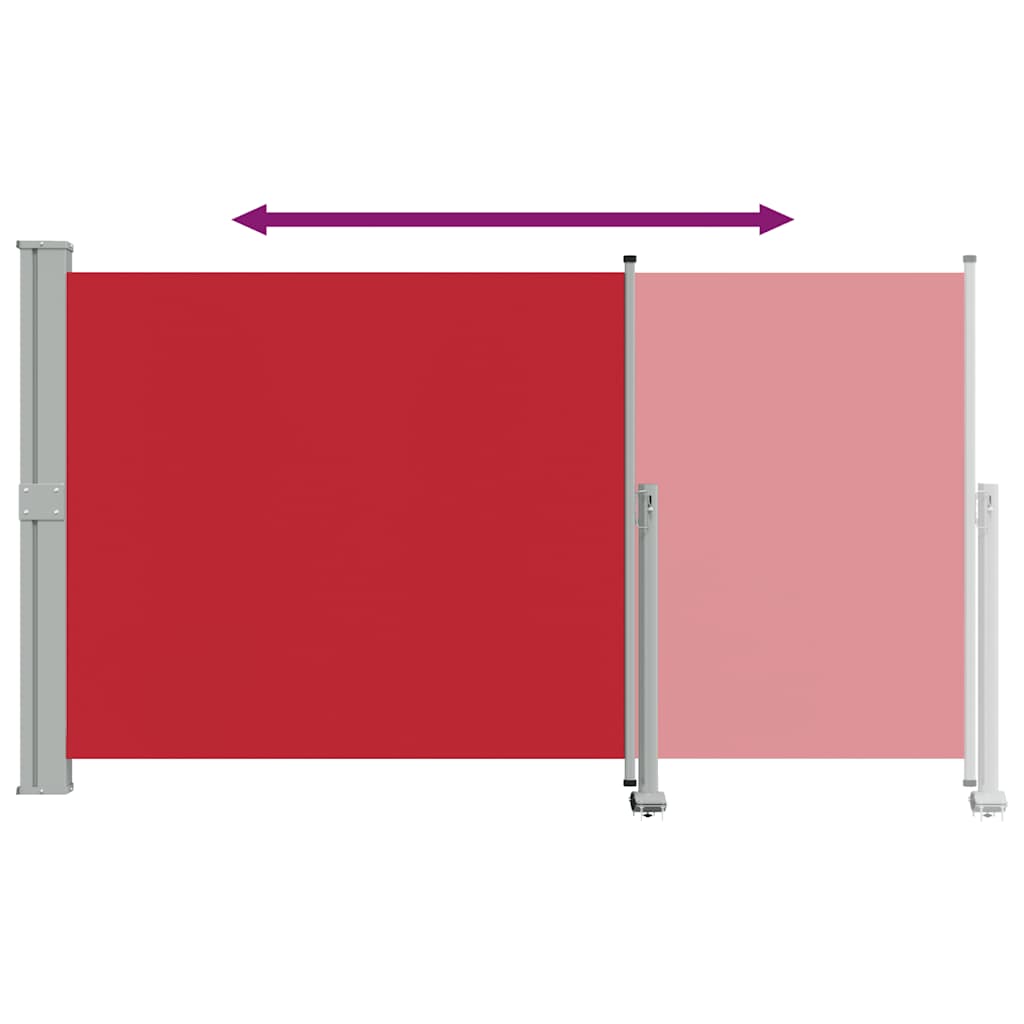 Patio Retractable Side Awning 140 x 300 cm Red