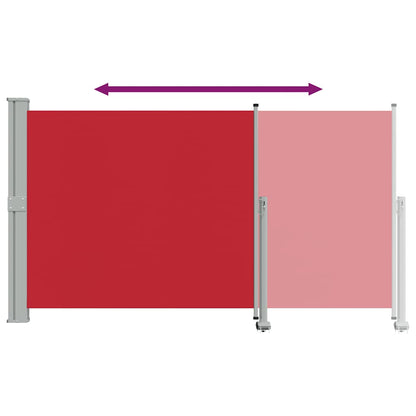 Patio Retractable Side Awning 140 x 300 cm Red