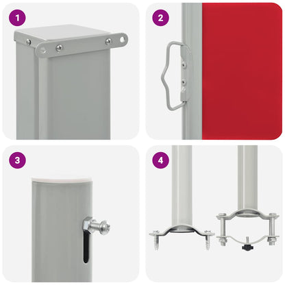Patio Retractable Side Awning 140 x 300 cm Red