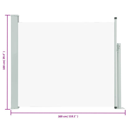 Patio Retractable Side Awning 100x300 cm Cream