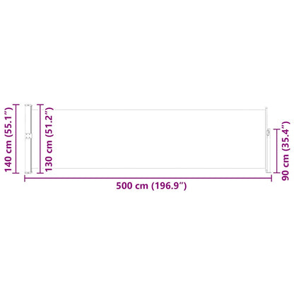 Patio Retractable Side Awning 140x500 cm Red