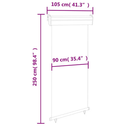 Balcony Side Awning 105x250 cm Black