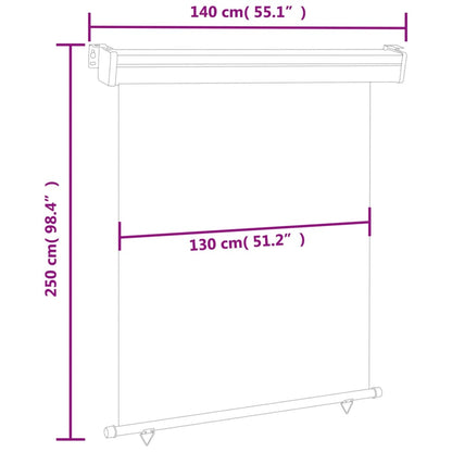 Balcony Side Awning 145x250 cm Red