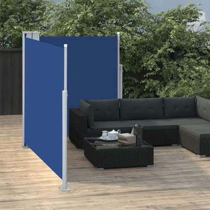 Retractable Side Awning Blue 140x600 cm