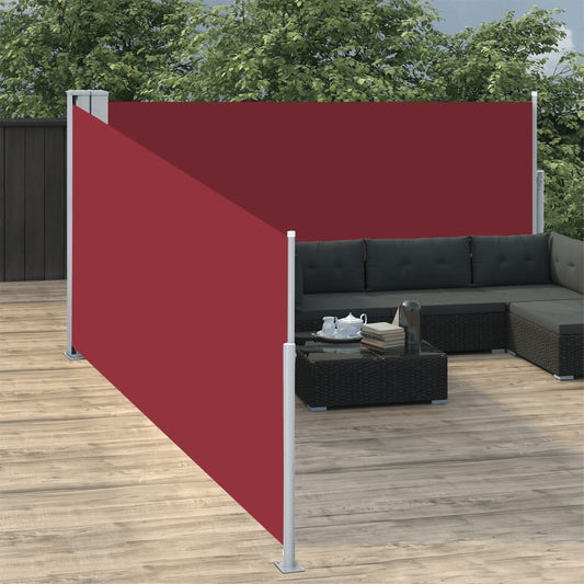 Retractable Side Awning Red 100x1000 cm