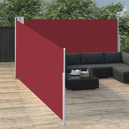 Retractable Side Awning Red 140x1000 cm