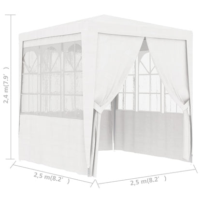 Professional Party Tent with Side Walls 2.5x2.5 m White 90 g/m²