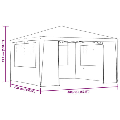 Professional Party Tent with Side Walls 4x4 m Blue 90 g/m?