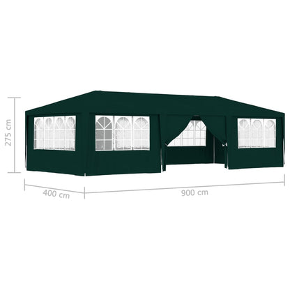 Professional Party Tent with Side Walls 4x9 m Green 90 g/m?