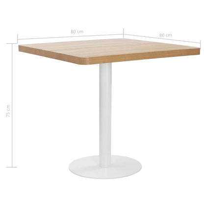 Bistro Table Light Brown 80X80 cm MDF