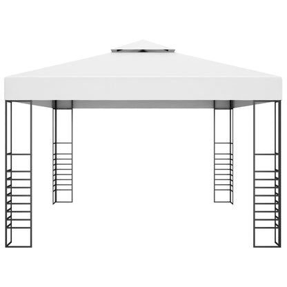 Garden Gazebo Powder-Coated Steel 4x3x2.7 m White