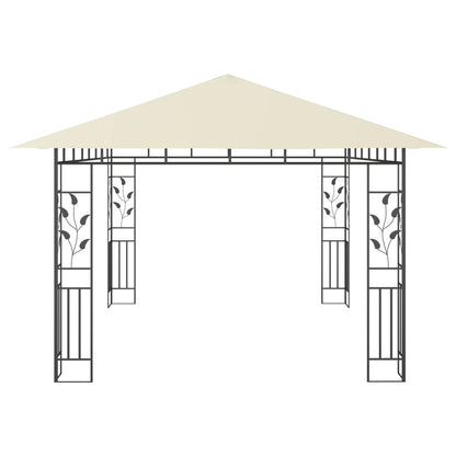 Gazebo with Mosquito Net 4x3x2.73 m Cream 180 g/m²