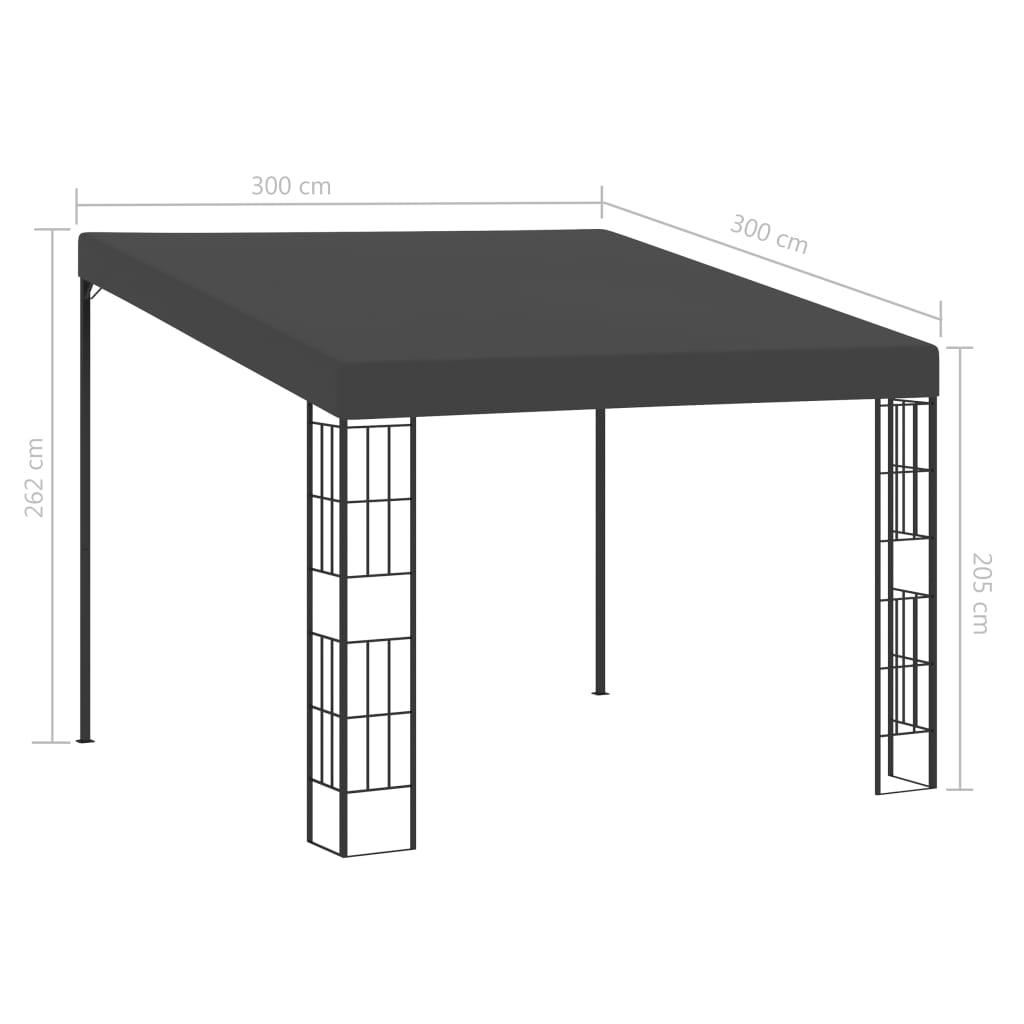 Wall-mounted Gazebo 3x3 m Anthracite Fabric