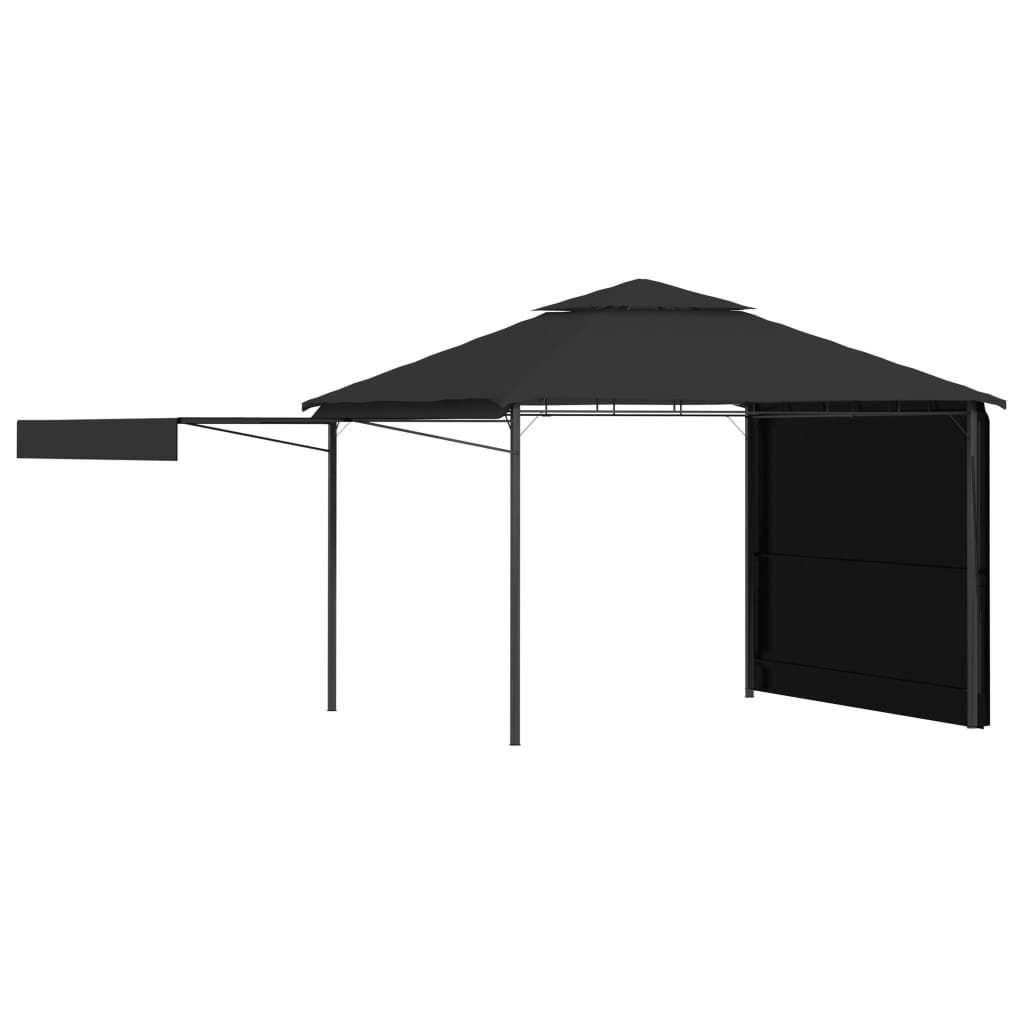 Gazebo with Double Extending Roofs 3x3x2.75 m Anthracite 180g/m²