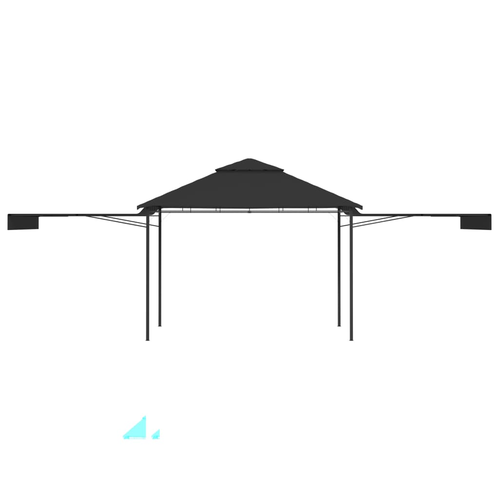 Gazebo with Double Extending Roofs 3x3x2.75 m Anthracite 180g/m²