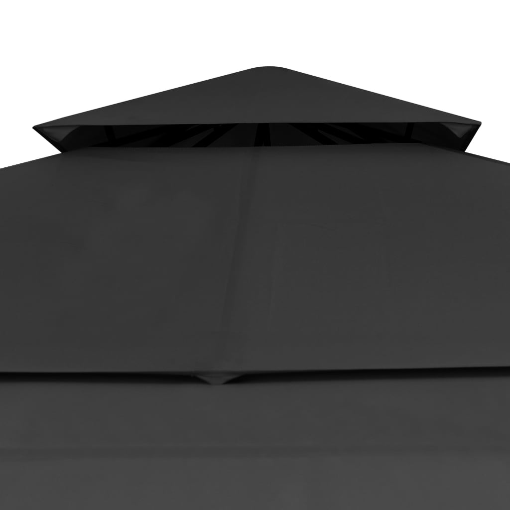 Gazebo with Double Extending Roofs 3x3x2.75 m Anthracite 180g/m²