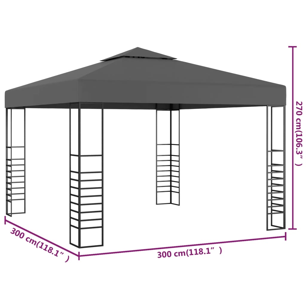 Garden Marquee 3x3 m Anthracite