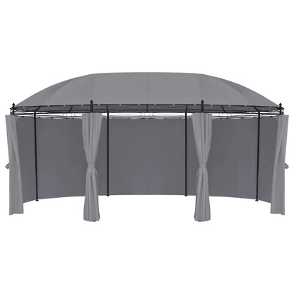 Gazebo with Curtains 520x349x255 cm Anthracite