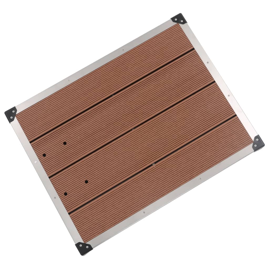 Outdoor Shower Tray WPC Stainless Steel 80x62 cm Brown
