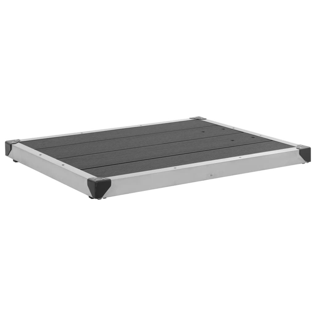 Outdoor Shower Tray WPC Stainless Steel 80x62 cm Grey