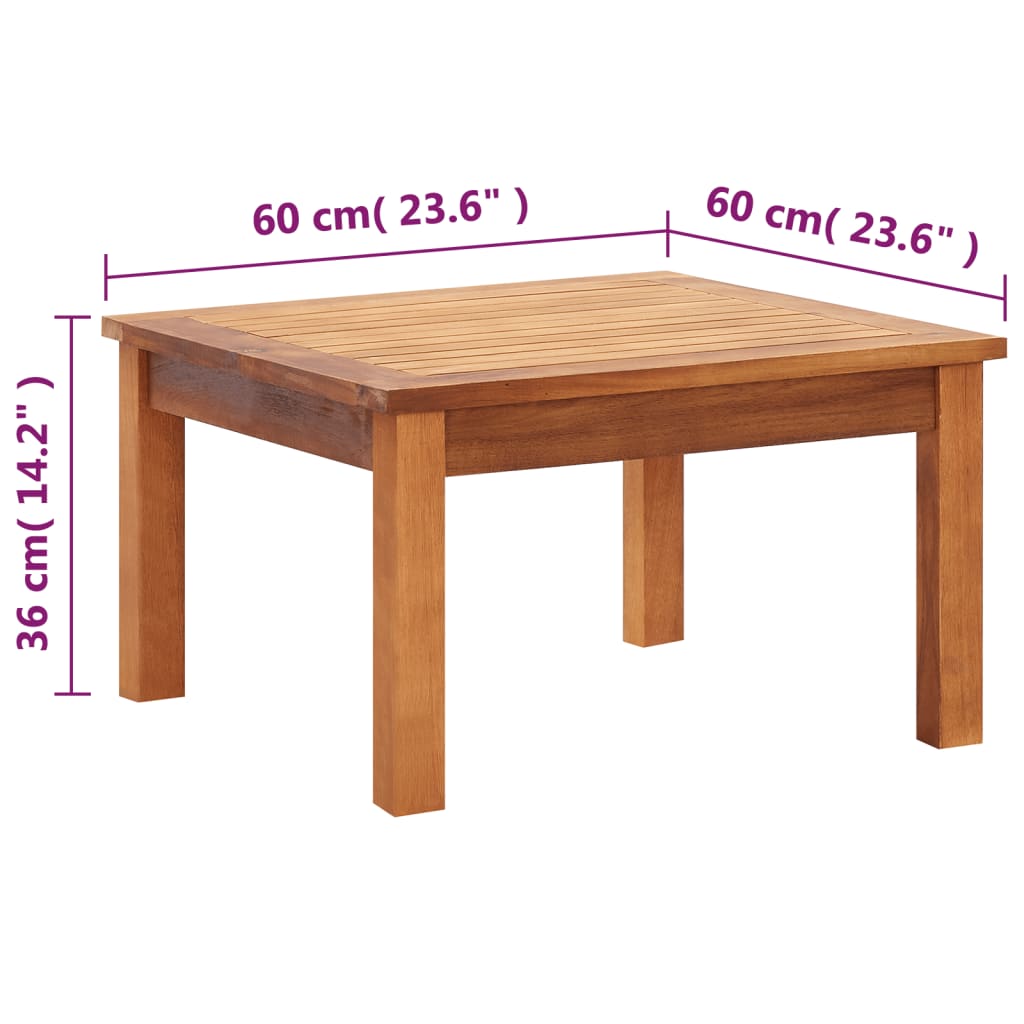 Garden Coffee Table 60x60x36 cm Solid Acacia Wood