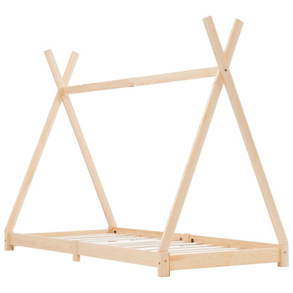 Kids Bed Frame Solid Pine Wood 80x160 cm