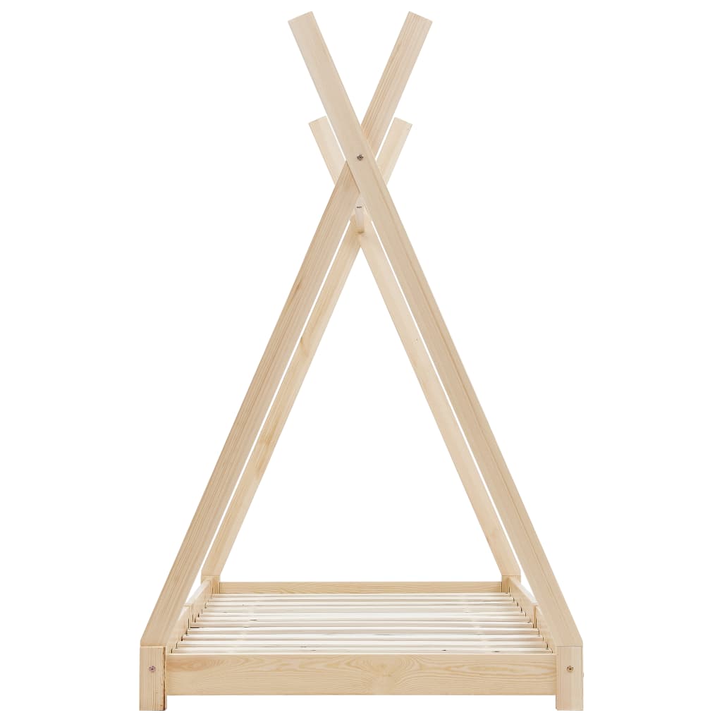 Kids Bed Frame Solid Pine Wood 80x160 cm