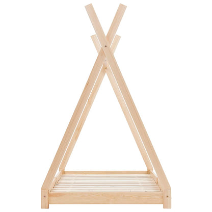 Kids Bed Frame Solid Pine Wood 80x160 cm