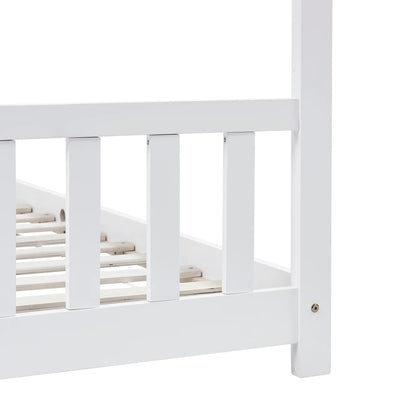 Kids Bed Frame White Solid Pine Wood 90x200 cm