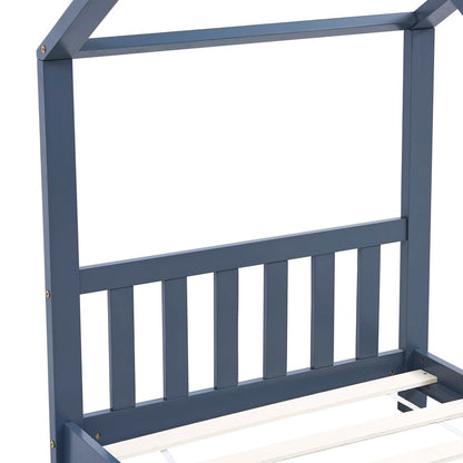 Kids Bed Frame Grey Solid Pine Wood 80x160 cm