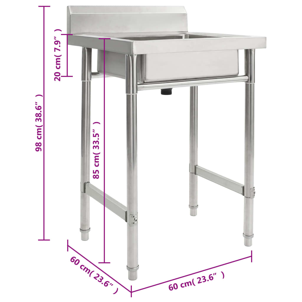 Kitchen Sink Single Basin Stainless Steel