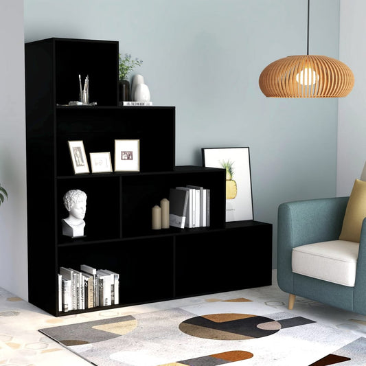 Book Cabinet/Room Divider Black 155x24x160 cm Engineered Wood