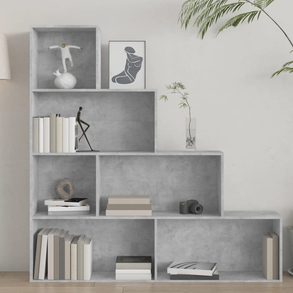 Book Cabinet/Room Divider Concrete Grey 155x24x160 cm Engineered Wood