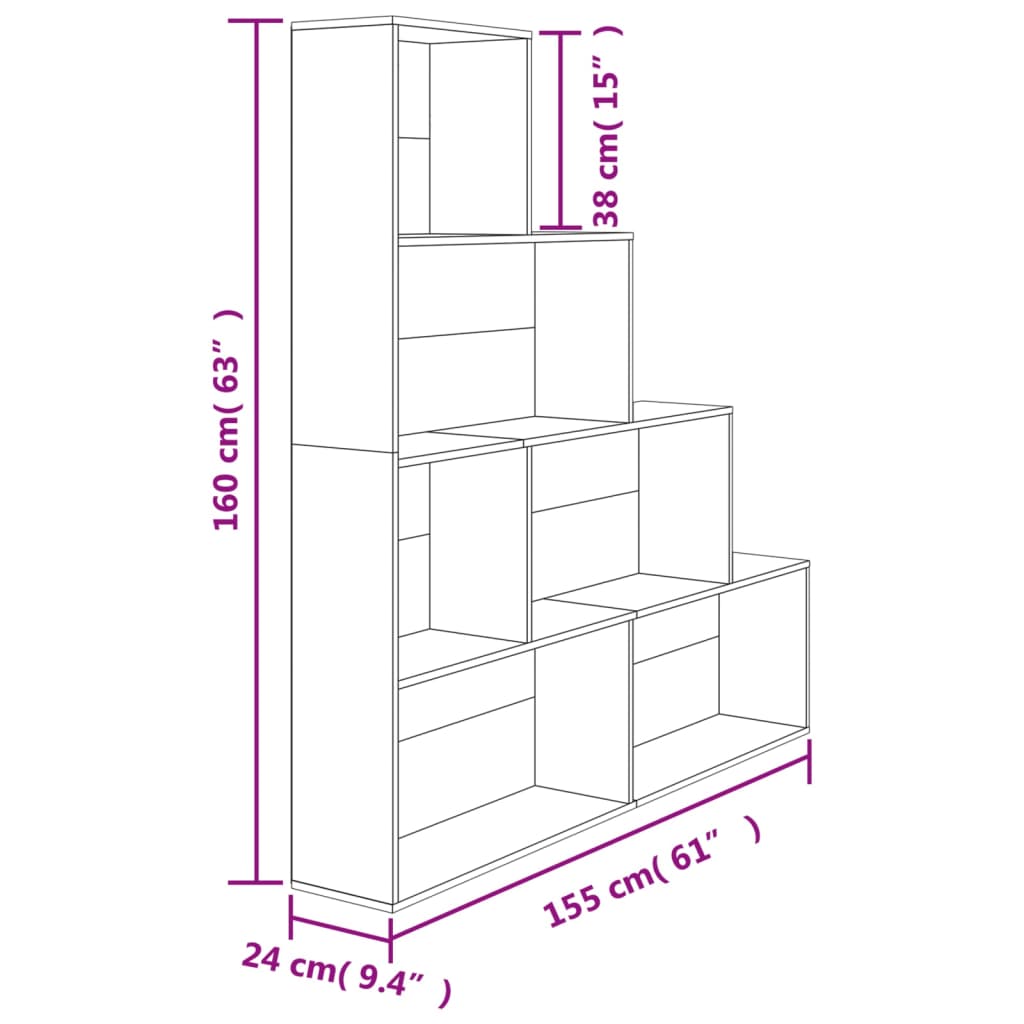 Book Cabinet/Room Divider Concrete Grey 155x24x160 cm Engineered Wood