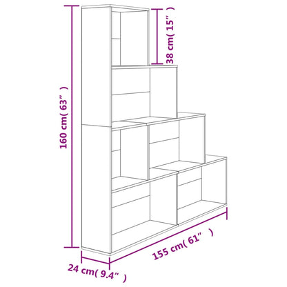 Book Cabinet/Room Divider Concrete Grey 155x24x160 cm Engineered Wood