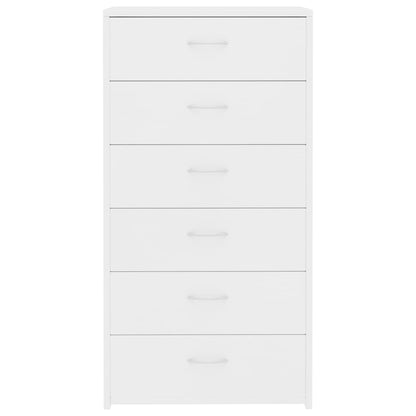 Sideboard with 6 Drawers White 50x34x96 cm Engineered Wood