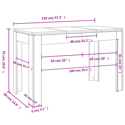 Dining Table Sonoma Oak 120x60x76 cm Engineered Wood