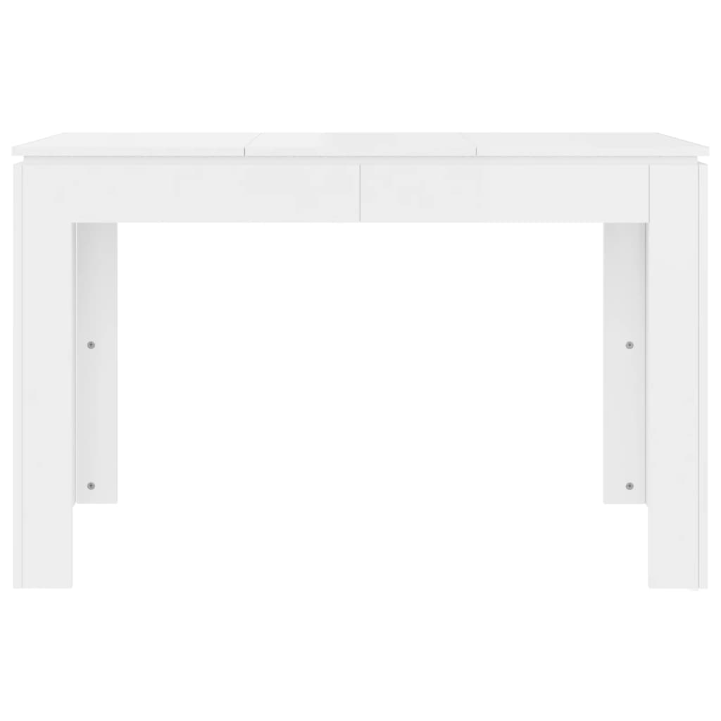 Dining Table High Gloss White 120x60x76 cm Engineered Wood