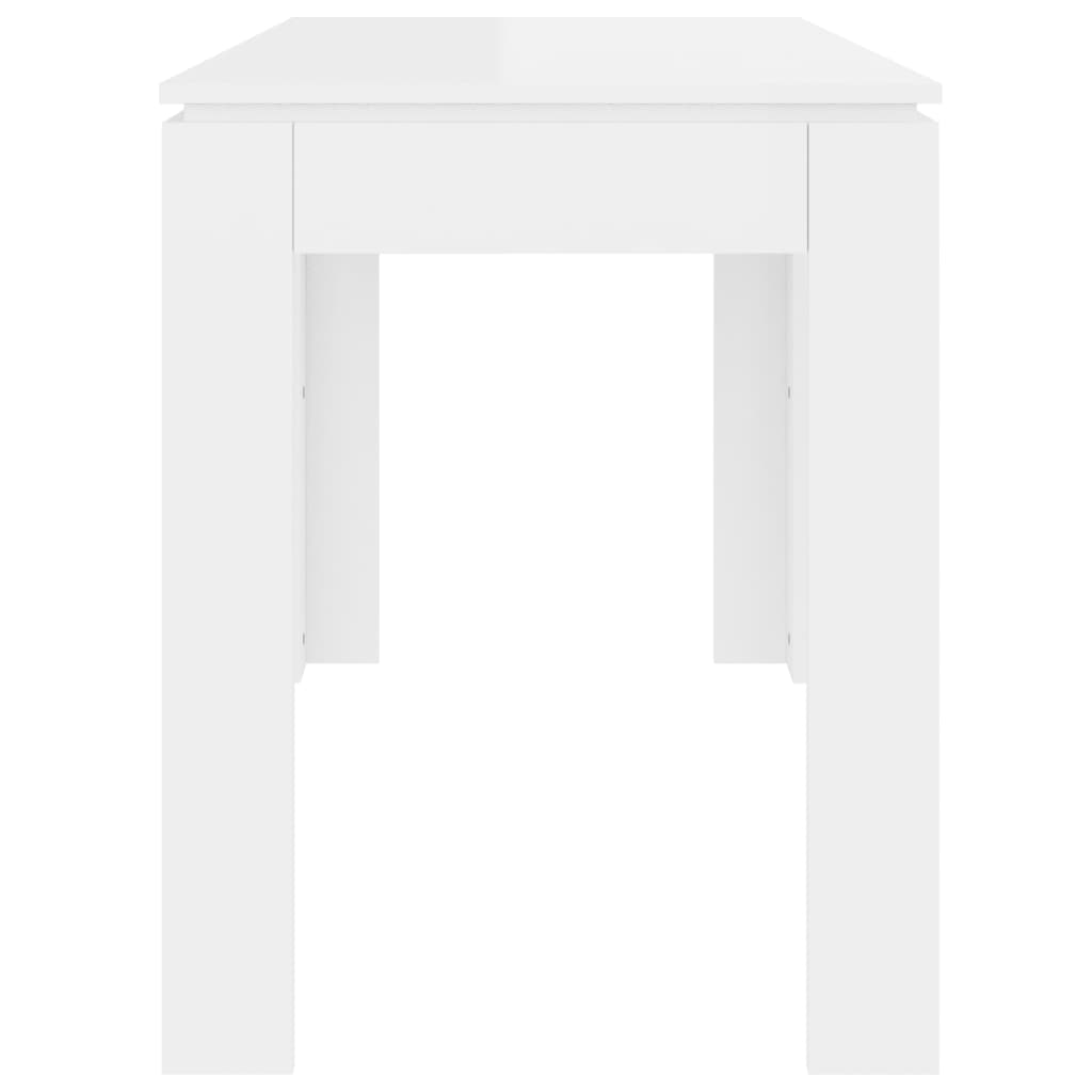 Dining Table High Gloss White 120x60x76 cm Engineered Wood