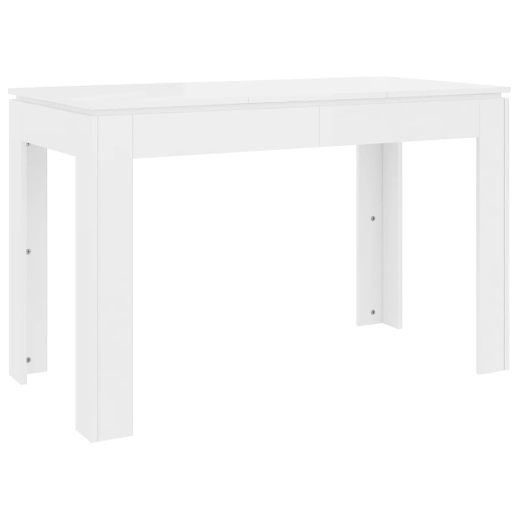 Dining Table High Gloss White 120x60x76 cm Engineered Wood