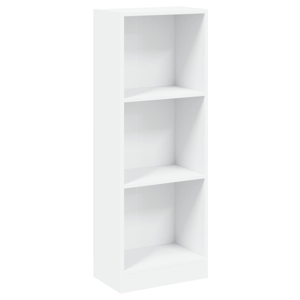 3-Tier Book Cabinet White 40x24x109 cm Engineered Wood