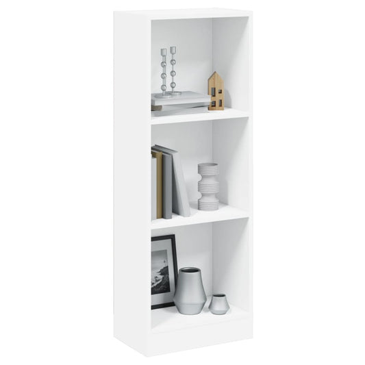 3-Tier Book Cabinet White 40x24x109 cm Engineered Wood