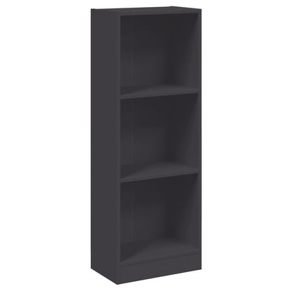 3-Tier Book Cabinet Grey 40x24x109 cm Engineered Wood