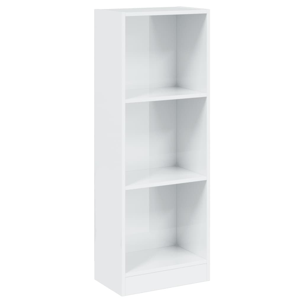 3-Tier Book Cabinet High Gloss White 40x24x109 cm Engineered Wood